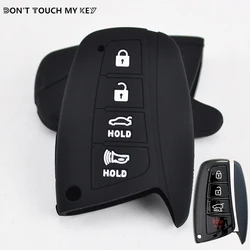 Silikonowe etui na klucze do Hyundai Santa FE DM Grandeur HG Sedan Genesis G80 Equus 4-przyciskowy uchwyt na klucze Zestaw skórki