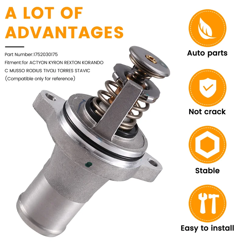 

1752030175 COOLANT THERMOSTAT ASSY For Ssangyong ACTYON KYRON REXTON KORANDO C MUSSO RODIUS TIVOLI TORRES STAVIC
