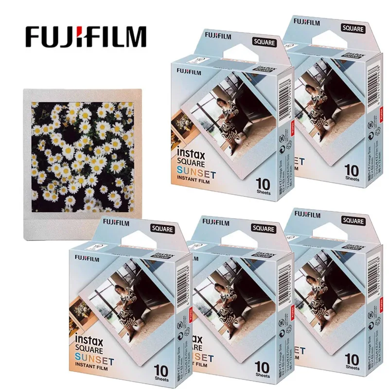 New Instax Square Film Sunset Photo Paper (10-100 pcs) For Fujifilm SQ10 SQ6 SQ20 SQ40 Instant Films Camera Share SP-3 Printer