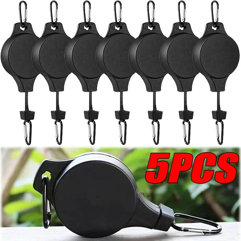1-5PCS Adjustable Retractable Pulley Hanger Plant Flower Pot Feeder Hanger Heavy Duty Garden Baskets Bird Lights Hanging Hooks