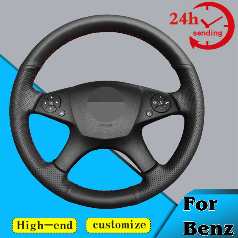 Custom Car Steering Wheel Braid Cover Comfortable 100% Fit For Mercedes Benz C-Class W204 2007 2008 2009 2010 2011 Car Products