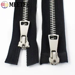 1Pc Meetee 8# 70/80/100/120cm Double Open End Metal Black Zippers Clothing Jacket Coat Outdoor DIY Sewing Zips Accessories