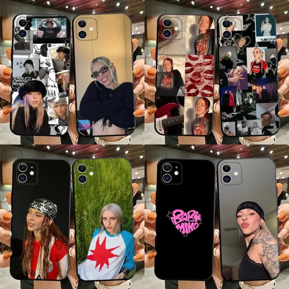 

Singer Young baby Miko Phone Case For iPhone 15,14,13,12,11,Plus,Pro Max,XS,X,XR,SE,Mini,8,7 Soft Silicone Black Cover