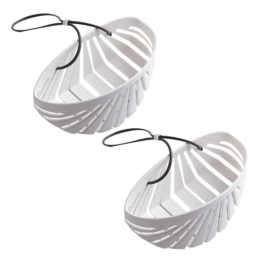 Kitchen Sink Hanging Drain Basket 2 Pack Plastic Sponge Soap Brush Towel Holder Fast Drain Organizer