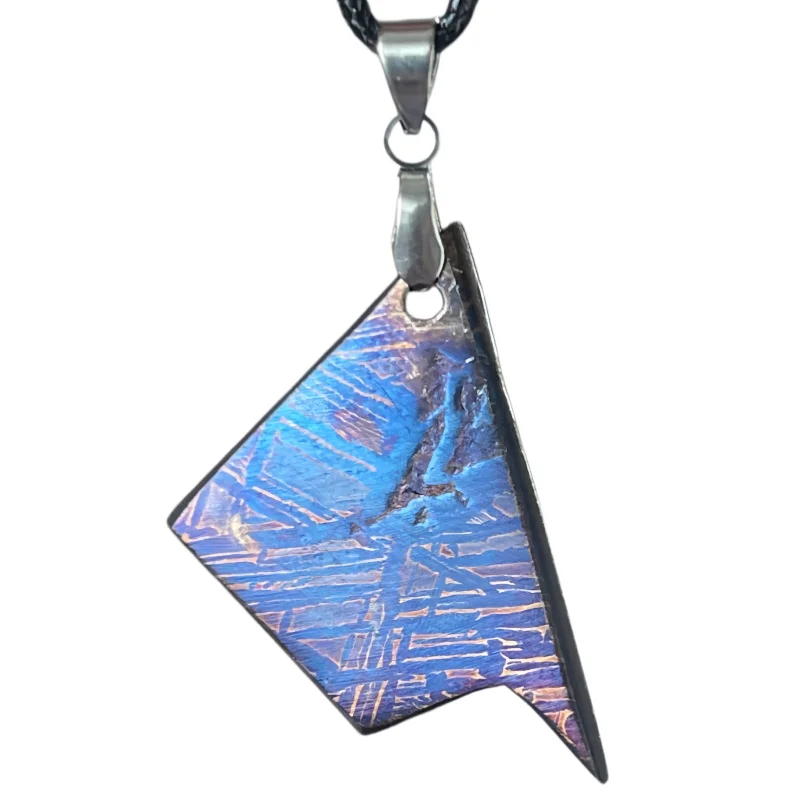 14.8g Muonionalusta meteorite pendant Natural iron meteorite pendant Meteorite slice Collection -LK220