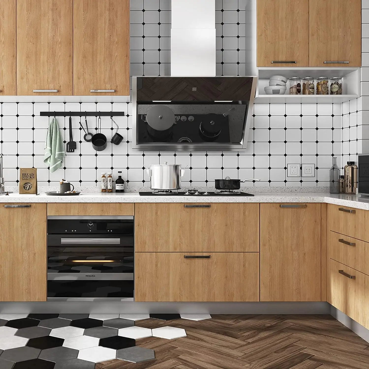 55 cm breite, selbstklebende Vinyl-Tapete mit Holzmaserung – wasserfeste Heimdekor-Aufkleber für Tür, Kleiderschrank, Schrank, Tisch, Möbel – Detail 5