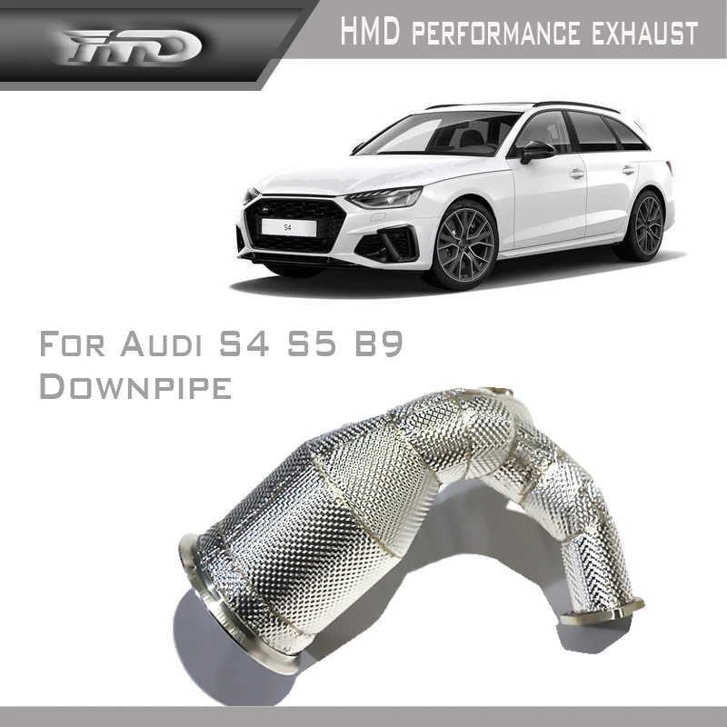 Head Section High flow Pipes Exhaust Pipes branch downpipe Exhaust Pipe with catalyst For Audi 2018-2021 B9 S4 S5 Class