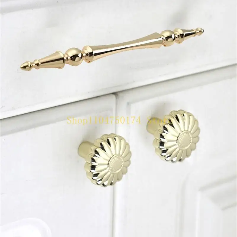 French Country Golden Drawers Handles Smooth Grip Strong Metal Handles For Cupboards Closets Storage Furniture Top Sale