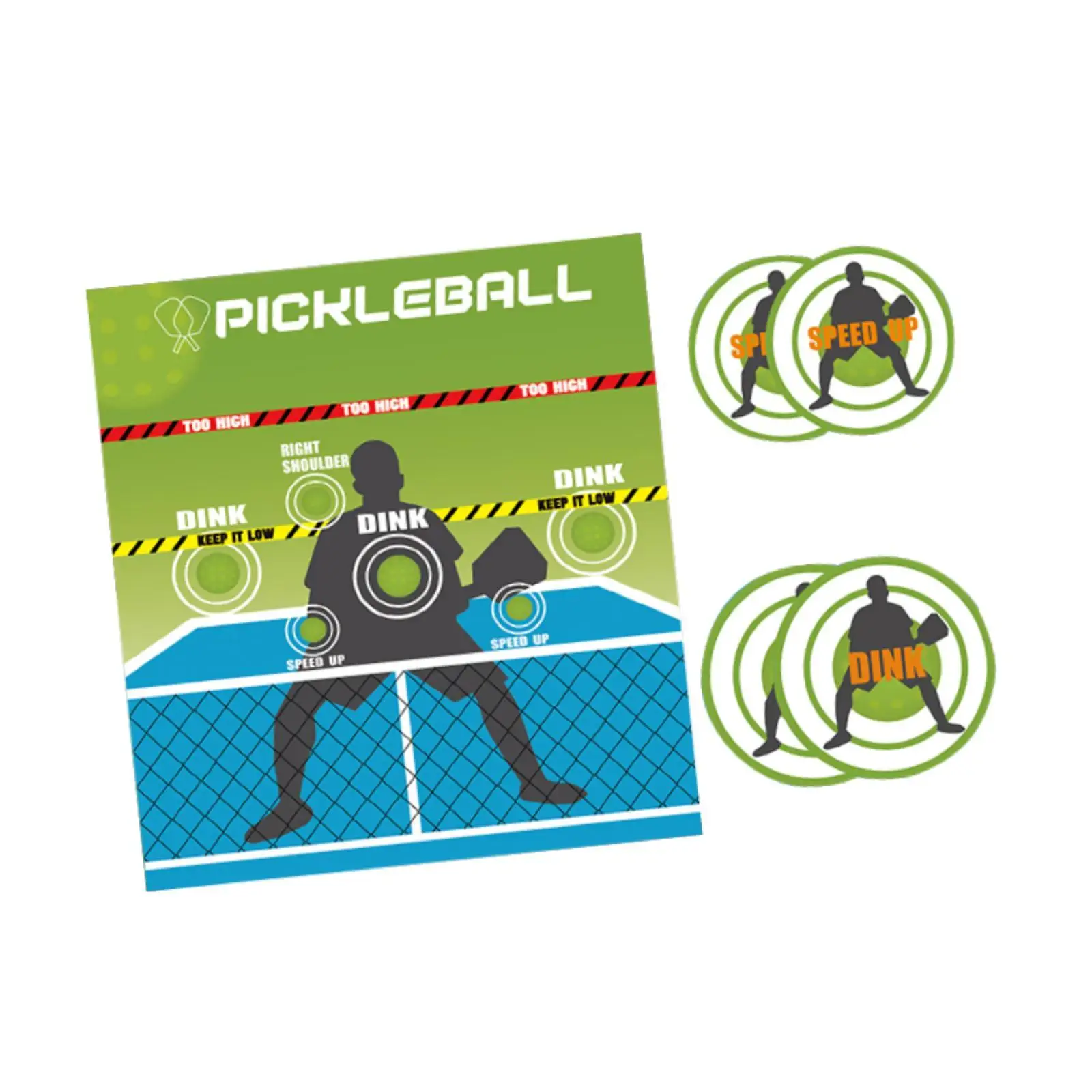 Pickleball Rebounder Aid Wall Practice Dink Pad with Target Stickers for Skill Building at Home