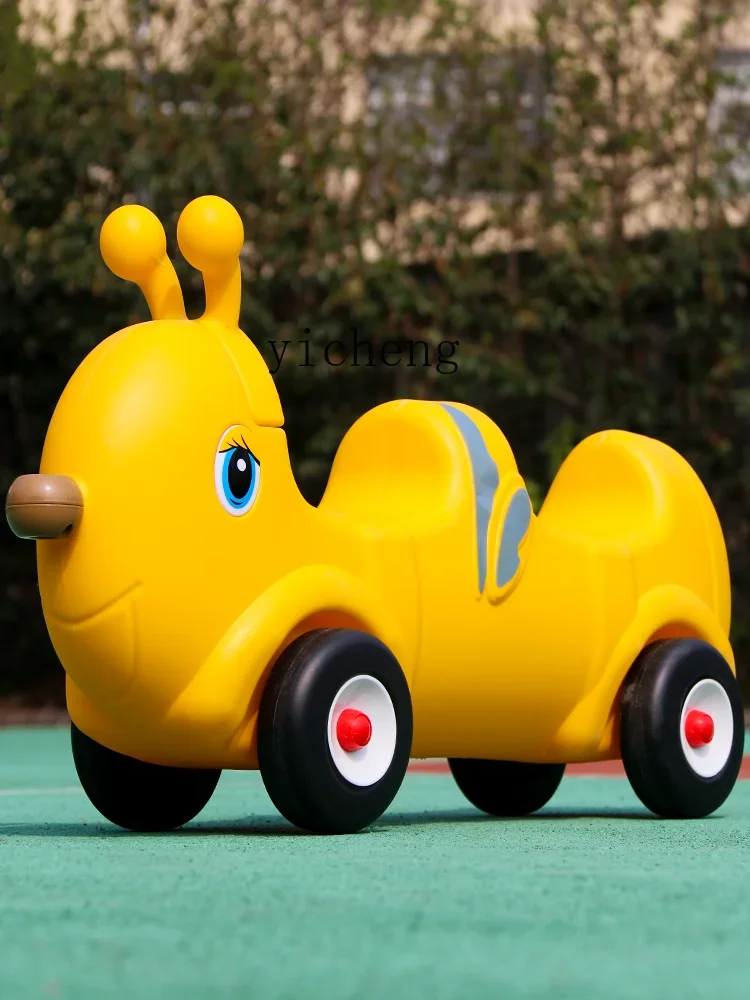 Tqh Indoor and Outdoor Plastic Tape Wheels Double Rocking Horse Children Cartoon Bee Joint Car Outdoor Toys