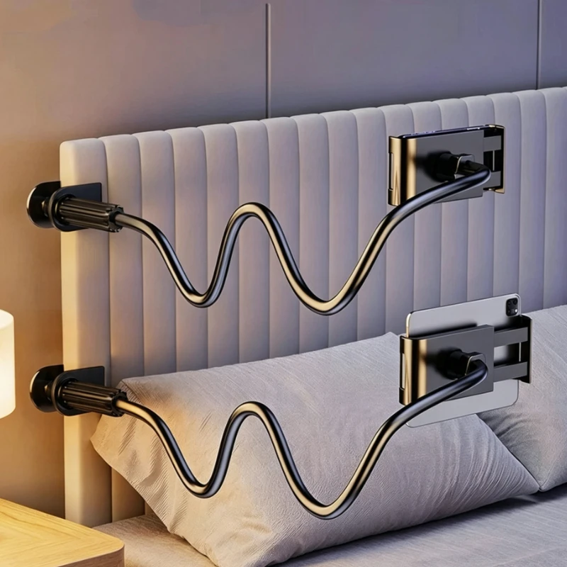 Flexible Gooseneck Phone Holder for Bed Headboard 360 Degree Adjustable Lazy Arm Mount Clip Stand for Watching Videos