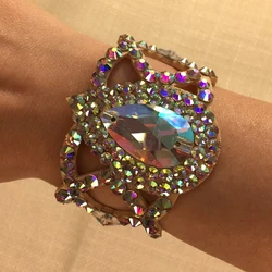 Stonefans Shiny Rhinestone Drop Bracelet for Women Luxury Free Shiping Belly Dance Accessories Hand Crystal Bracelet Jewelry