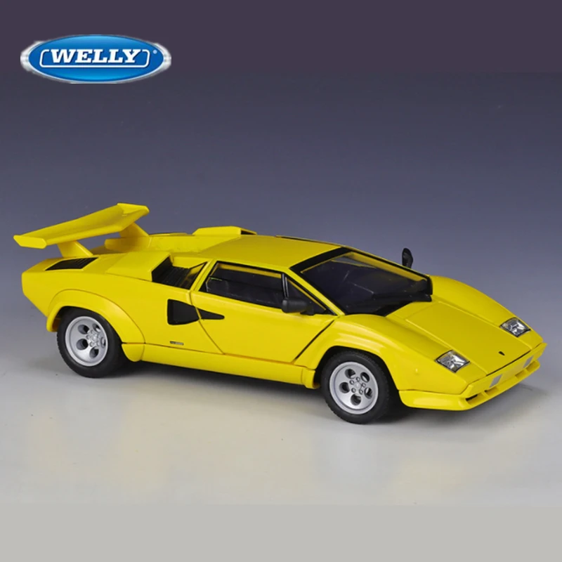 Welly 1:24 Lamborghini Countach LP5000s Alloy Sports Car Model Diecasts Metal Race Car Model Simulation Collection Kids Toy Gift