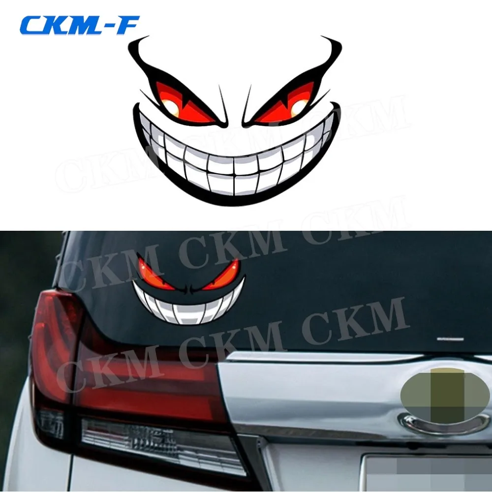 

Demon Eyes Motorcycle Stickers Front Cowl Fuel Tank Expression Decals Car Bumper Decoration Waterproof Motorbike Accessories 1pc