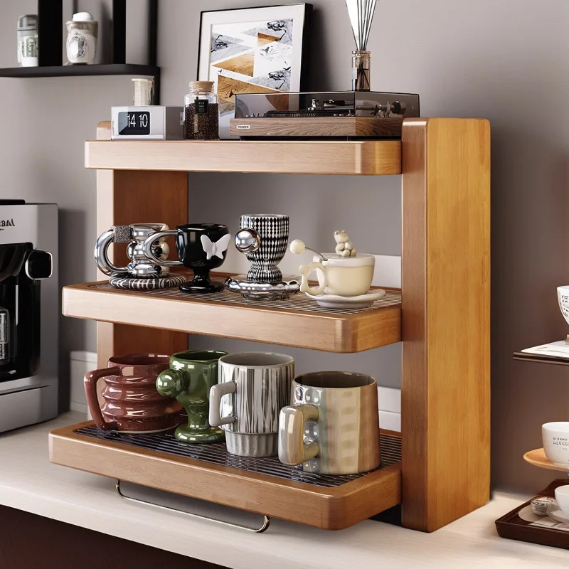 

Desktop shelf, especially beautiful teacup shelf, antique water cup, tea set storage rack.