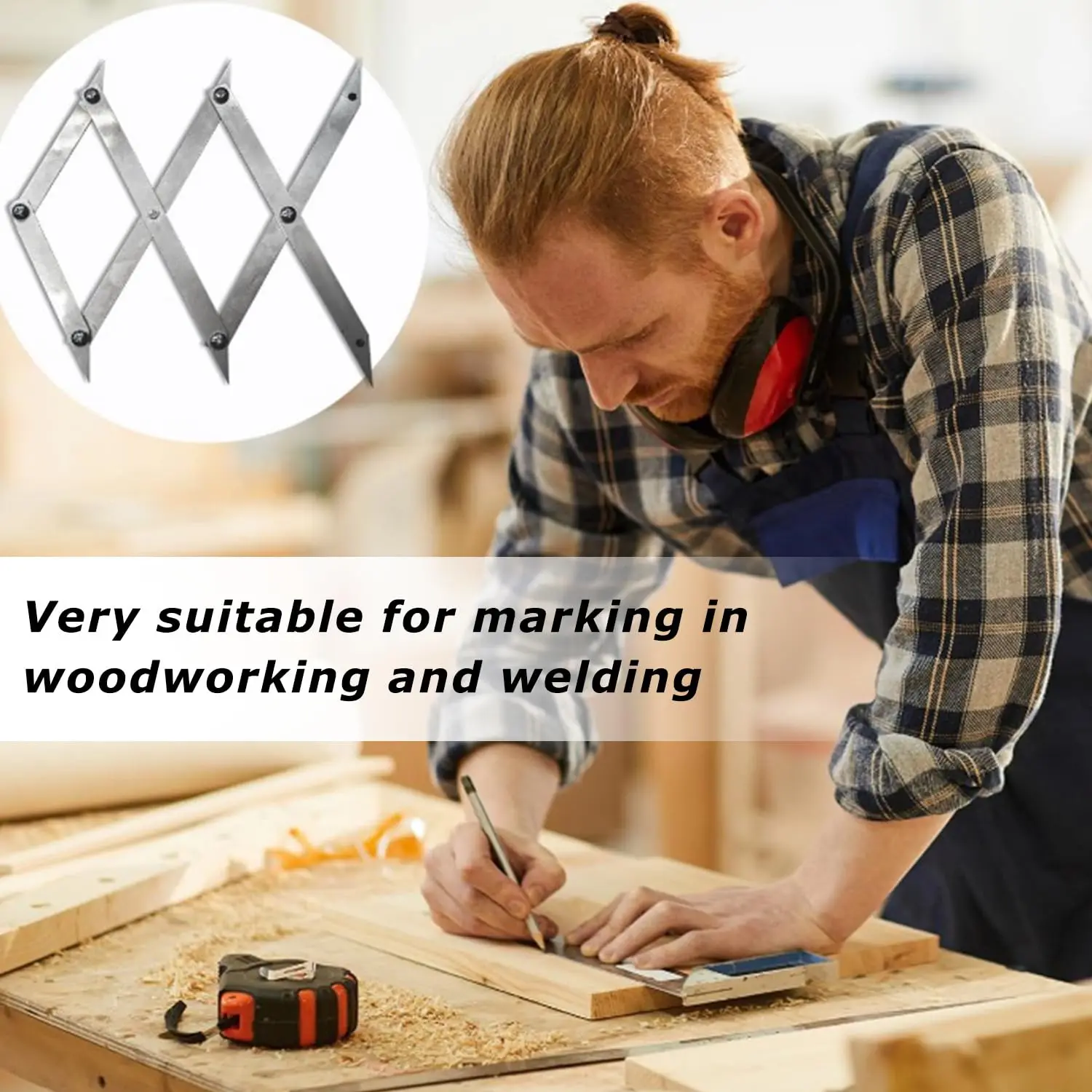 Alat Pencari Titik Tengah 3-Titik dari Baja Anti Karat, Alat Pengukur Akurat untuk Pertukangan Kayu, Pengelasan, Jarak Sama, Presisi