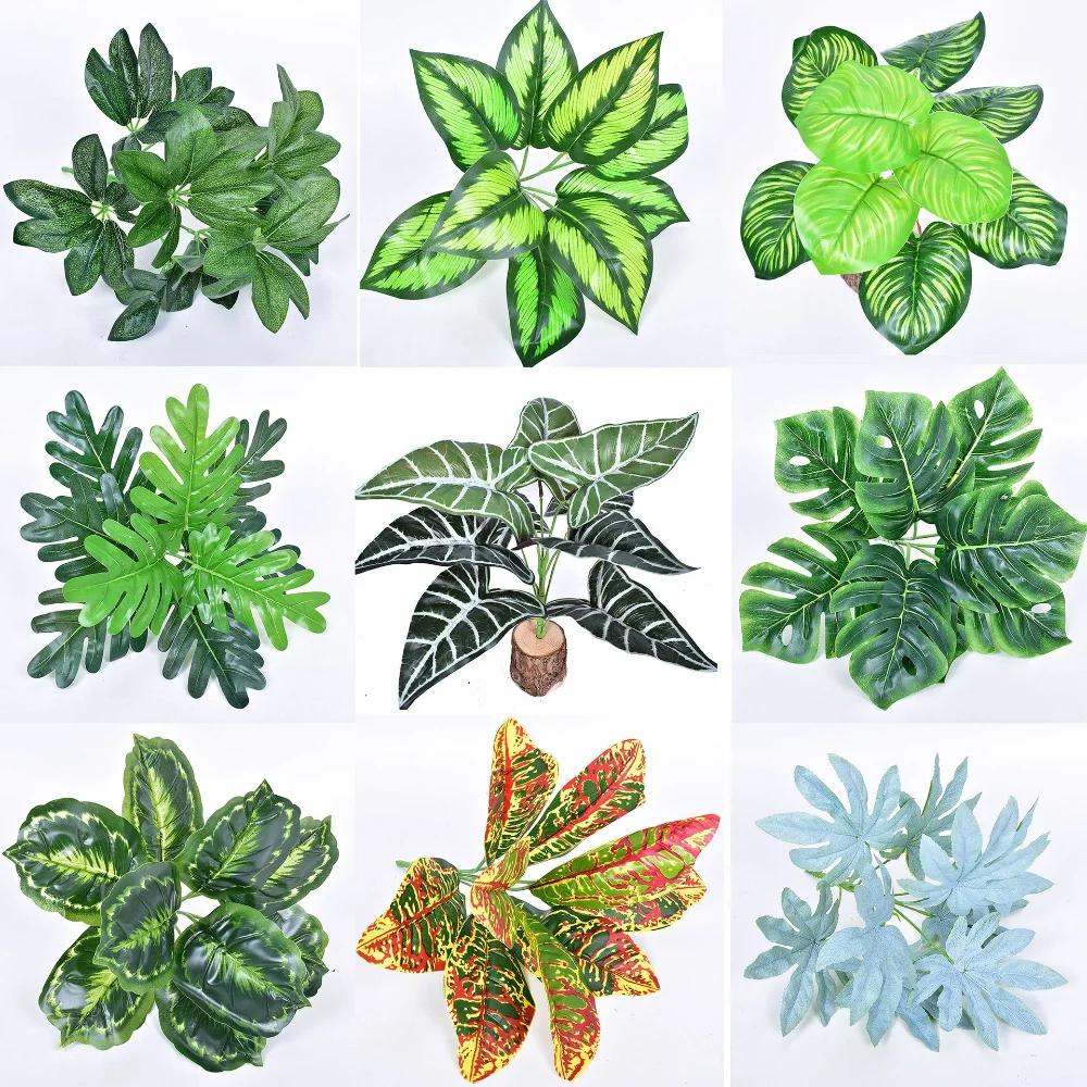 

Green Artificial Plants for Wall Decor Fake Plants Panel Grass Flowers for DIY Outdoor Indoor Home Store Background Decoration