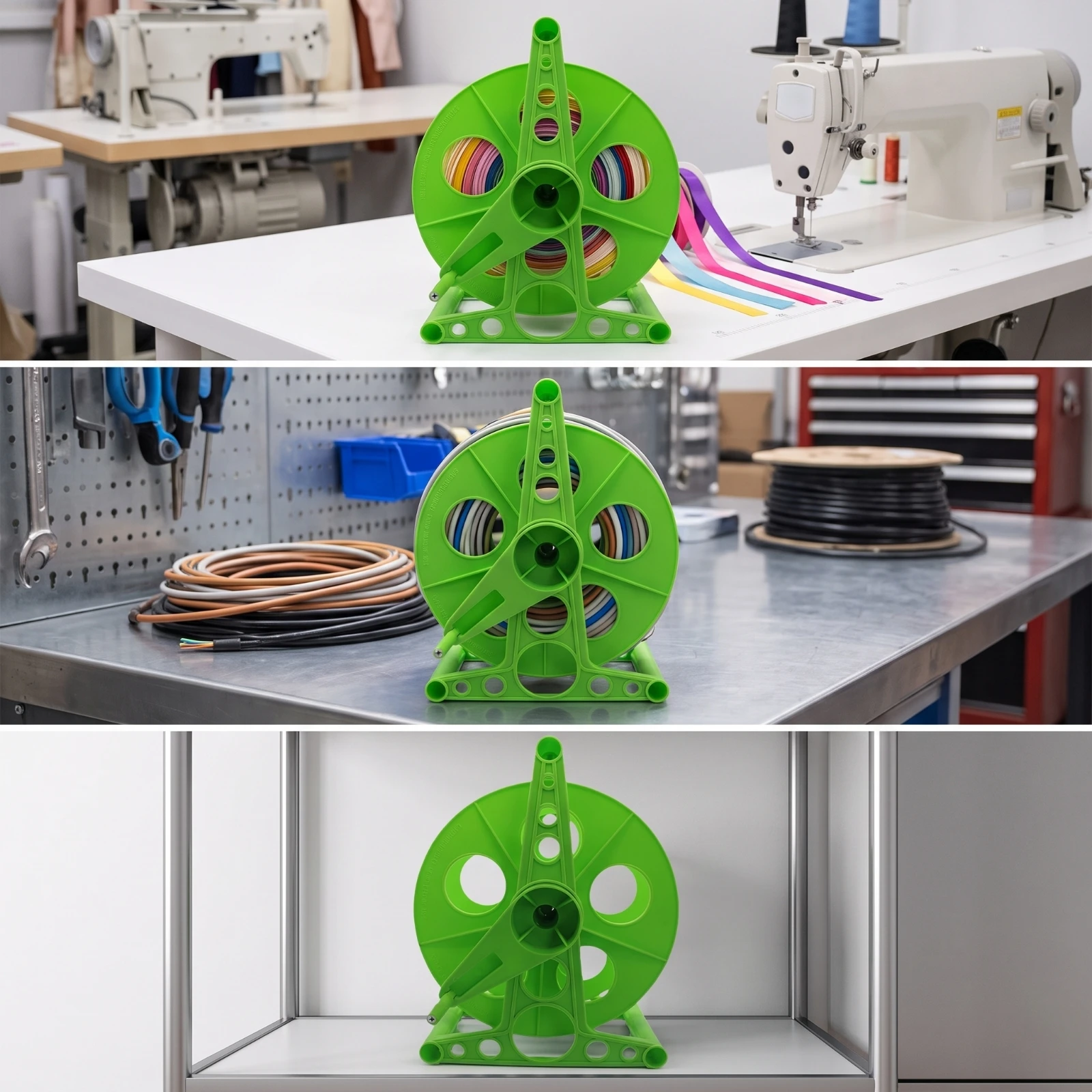 Cable Reel Winder with Handle Freestanding Cable Reel Extension Cord Winder Heavy-Duty Wire Holder Open-Frame for Electricians