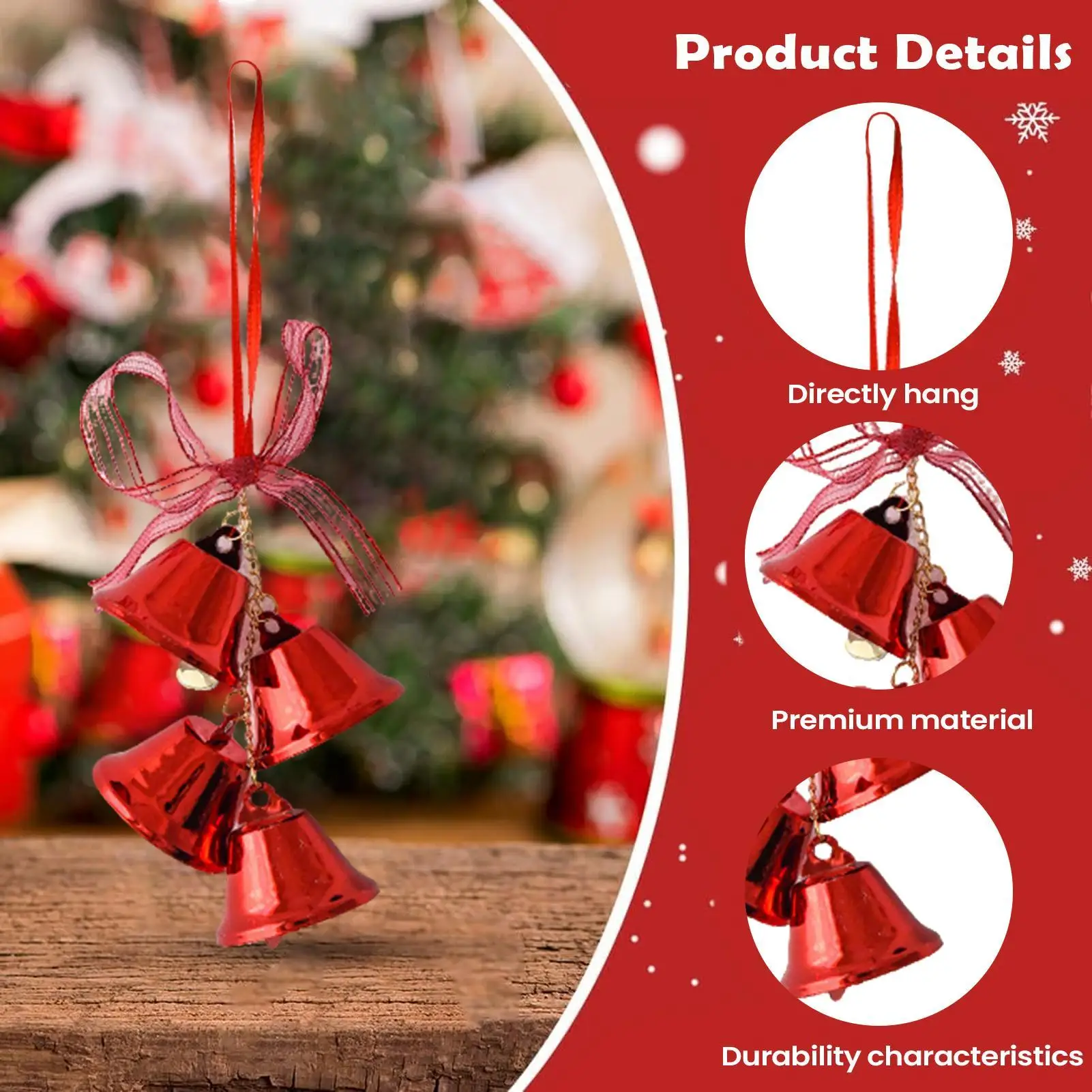 أجراس عيد الميلاد للديكور المعادن زينة عيد الميلاد الزفاف جلجل المعلقات مع القوس لحفل زفاف المنزل مزرعة داخلي