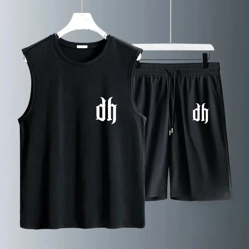 Men's Tank Top Sets 2026 Summer Quick drying sports Suit for man oversize running seaside Sportswear beach crewneck sweat suit