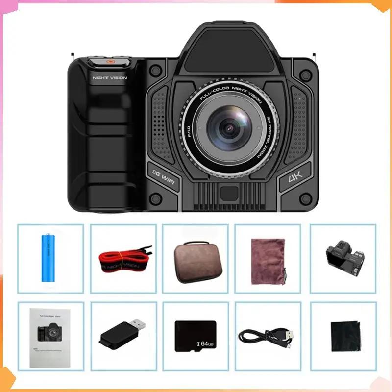 

Digital 4K SLR Wifi Camera Night Vision Full Color Infrared 10X Digital Zoom Outdoor Hunting Camera Support 5G 800M Durable