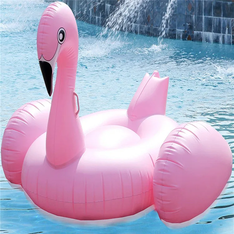 60 Inch Giant Inflatable Flamingo Pool Float Pink Ride-On Mattress Swimming Ring Adults Baby Seat Water Party Toys Piscina