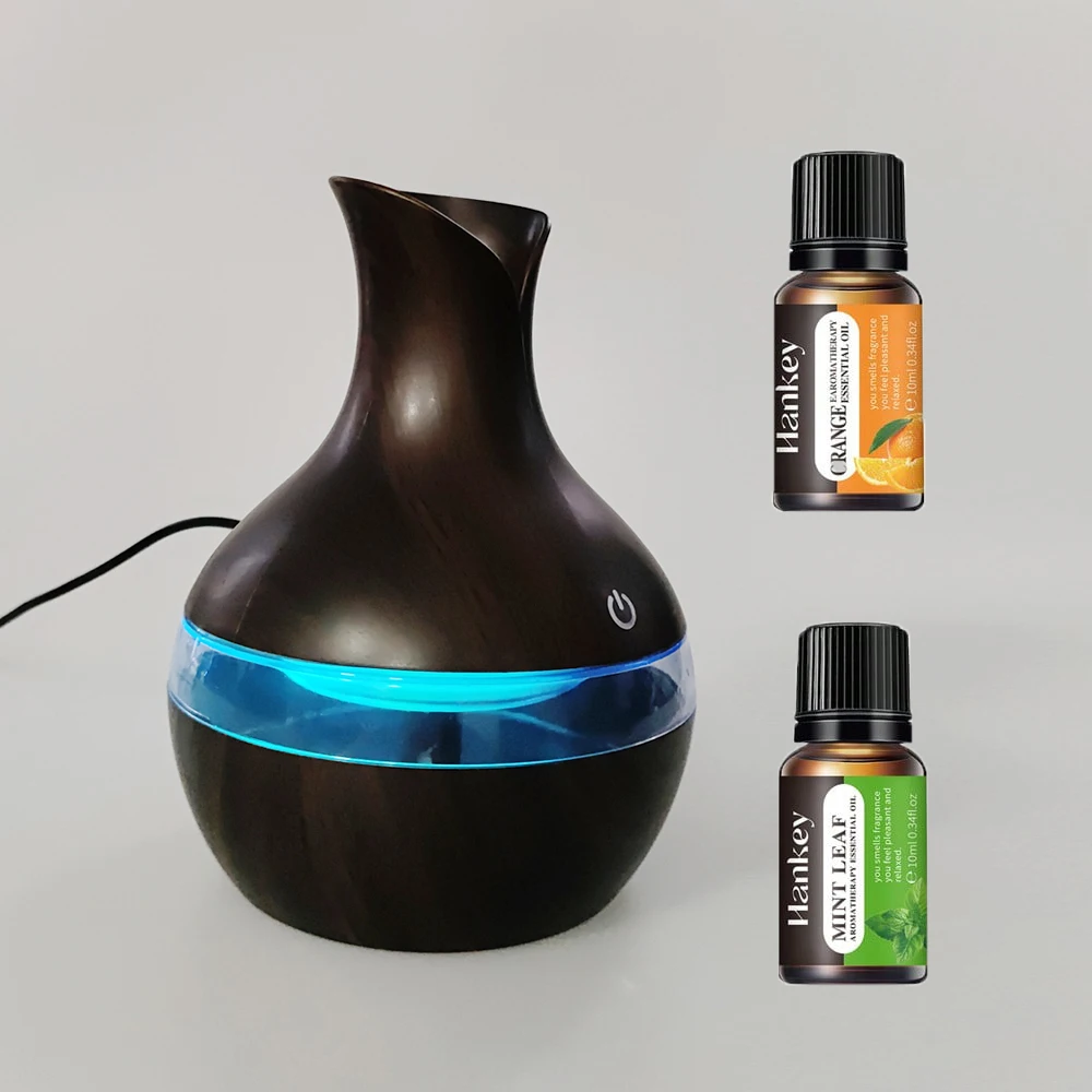 

Diffuser For Home 300ml Wooden Humidifier Diffuser with 2 Essential Oils USB Aromatherapy for Home Office