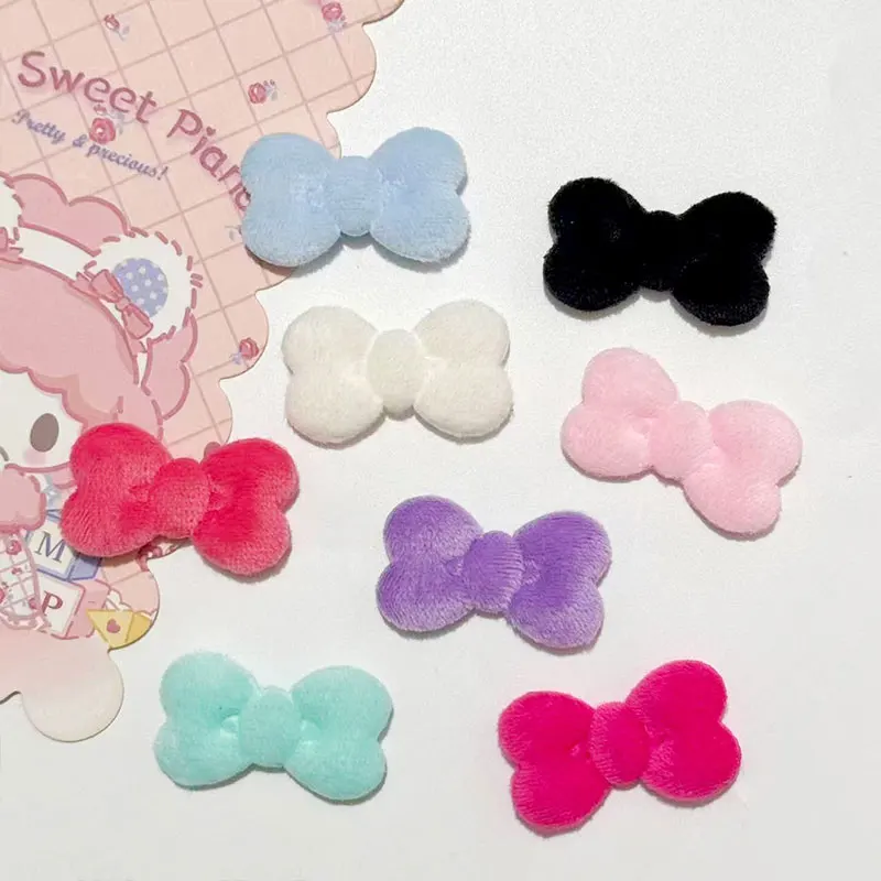 50 Stück Doppelseitige 3,5cm Plüsch-Schleifen-Accessoires für DIY-Puppendekorationen, Schuhe, Socken, Hüte Materialien – Detail 3