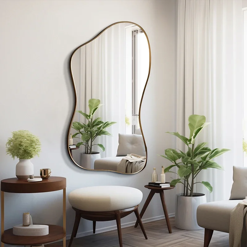 Large Size Full Body Mirror Standing Art Wall Luxury Irregular Frame Accent Unique Mirror Xenomorph Espelhos Trendy Furniture