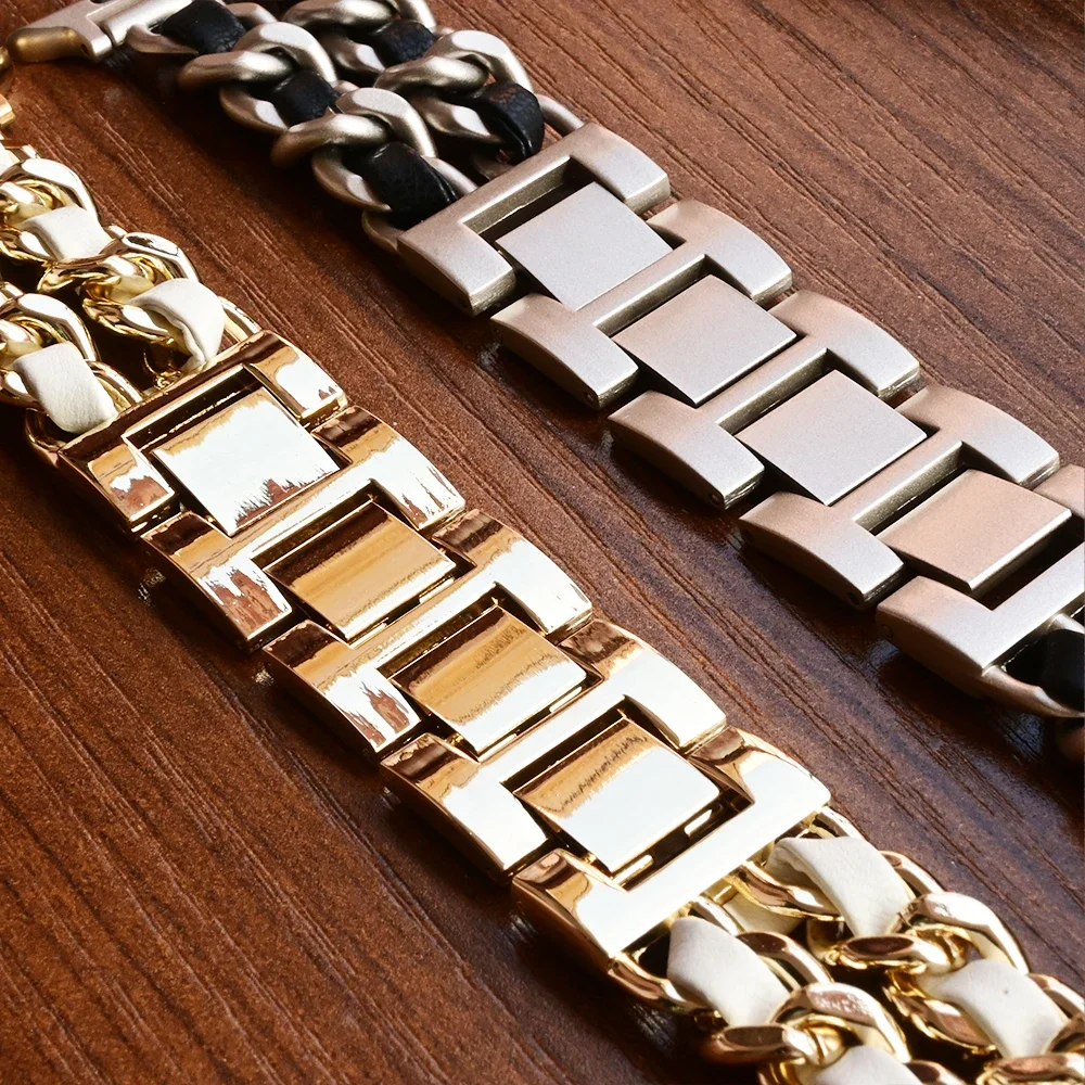 Женский ремешок из нержавеющей стали для Apple Watch Ultra2 49 мм 10 42 46 мм, ремешок для iWatch9 8 7 6 5 4 Se 44 41 38 мм женский металлический браслет