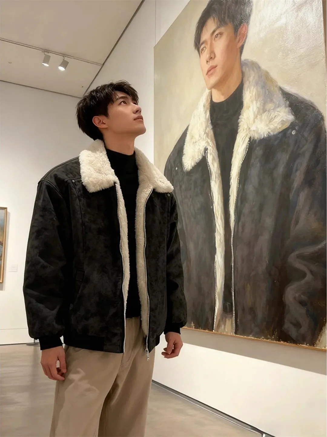 

Bla Cleanfit американский ретро джет мужская зимняя теплая куртка пилот джет верхняя одежда для пар хлопковое пальто с меховым воротником