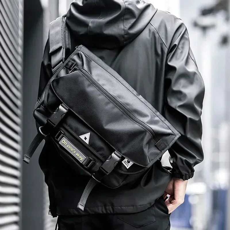 Messenger Bags For Men Waterproof Large Crossbody Shoulder Men's Hip Hop Street Cycling Travel Multilayer Antitheft Design Bags