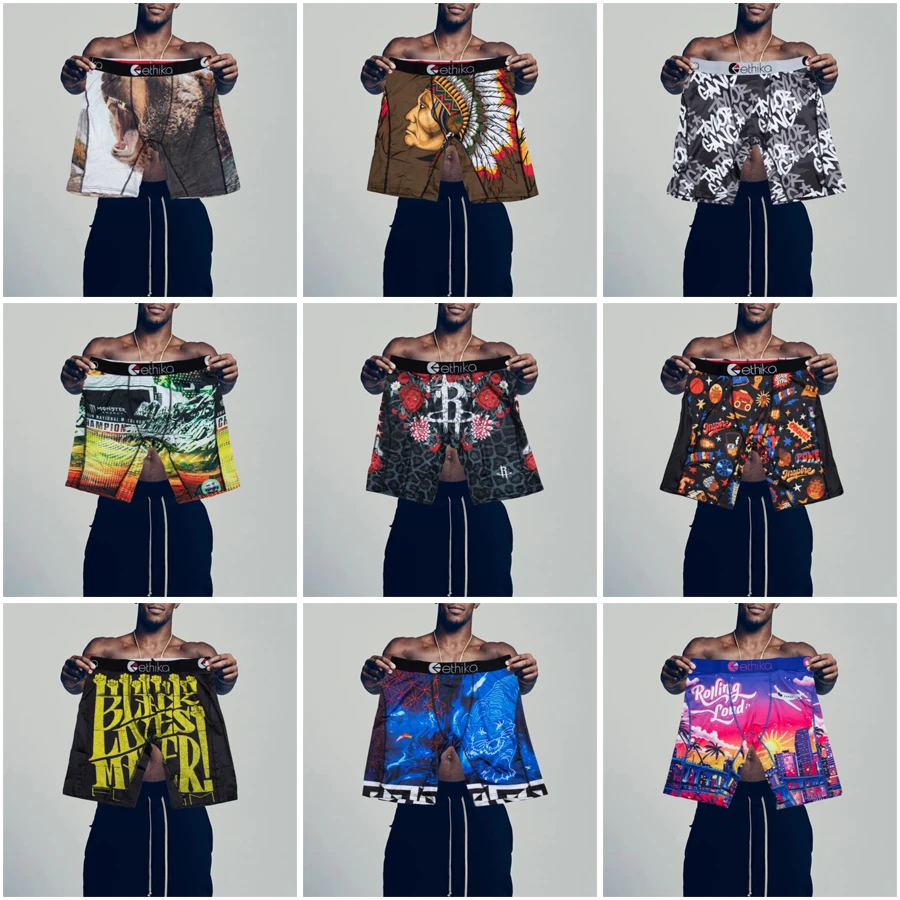 

ETHIKA 1Pcs Men Underwear Boxers Breathable Mesh Mens Panties Plus Size S-3XL Swimming Summer Man Underpants Men's Boxers Shorts