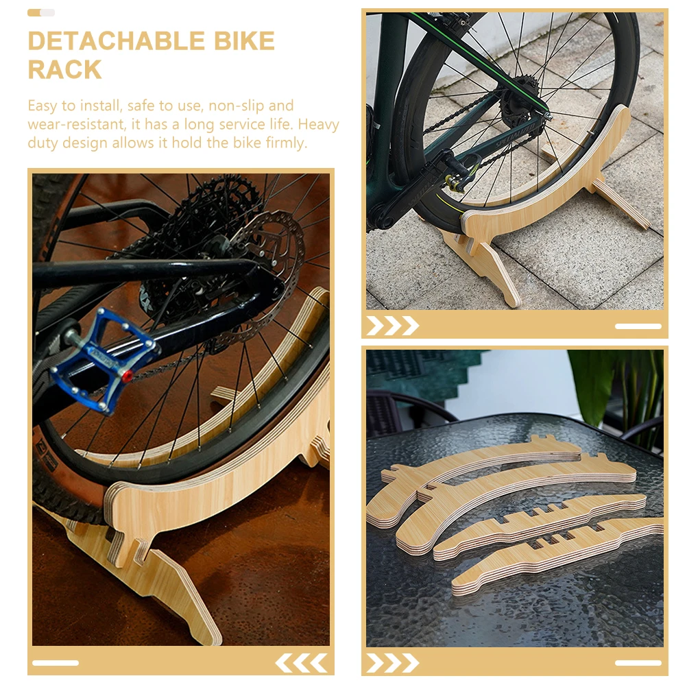 

Wooden Bike Parking Rack Foldable Rear Stand Display Holder Storage Durable Fits Mountain Road Bikes