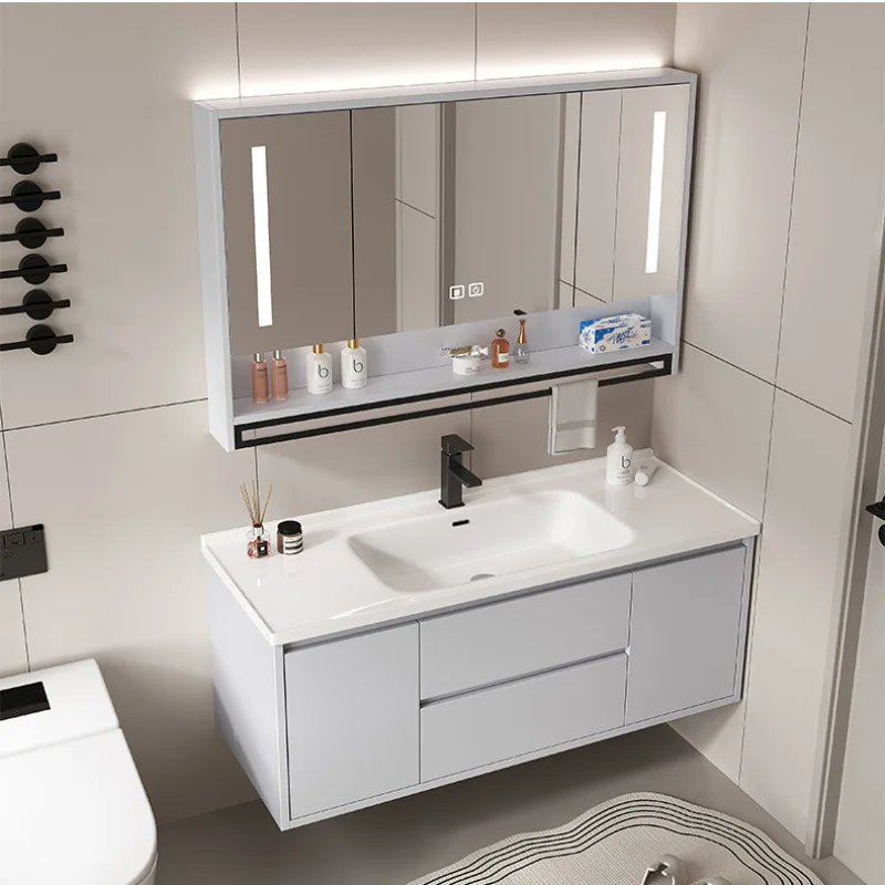 

bathroom cabinet combination ceramic basin integrated basin washbasin washbasin cabinet Customizable