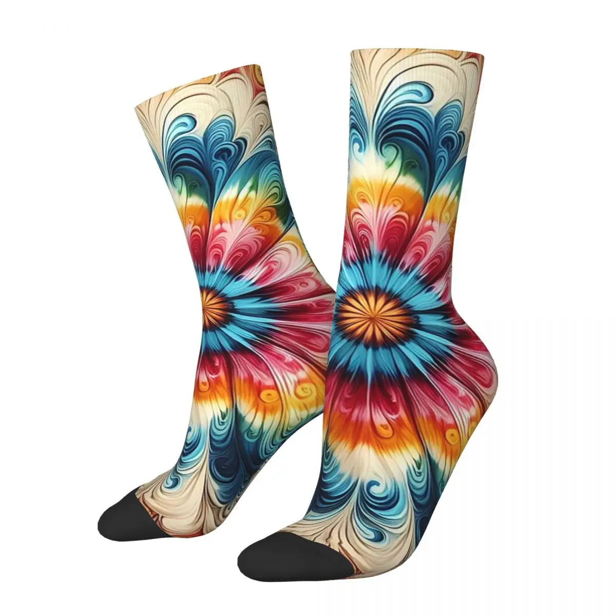 

Classic Peacock Tie Dye Socks Harajuku Super Soft Stockings All Season Long Socks Accessories for Man's Woman's Birthday Present