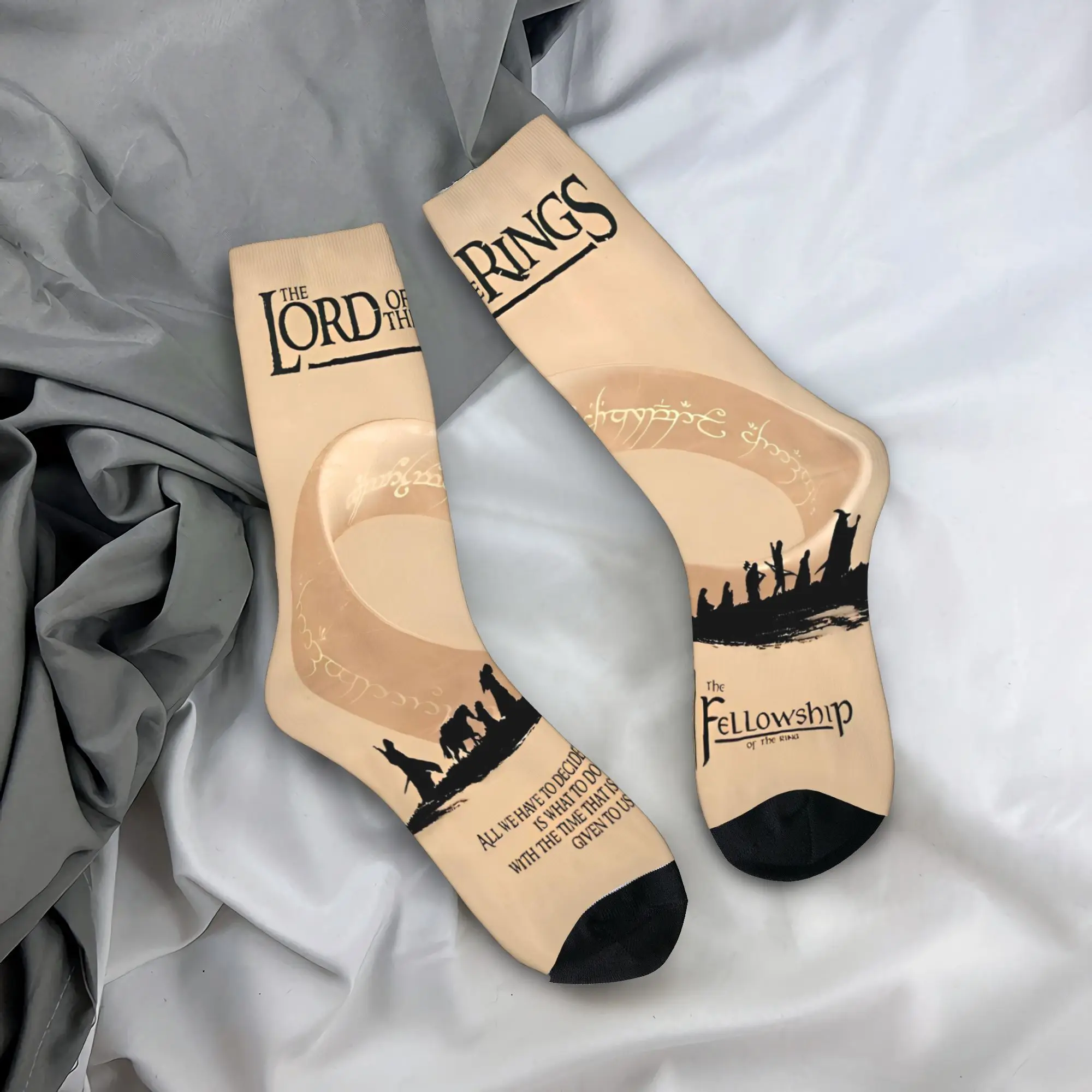 Носки L-Lords Of The R-Rings, чулки с принтом, антибактериальные женские и мужские носки, средние мягкие зимние модные носки для скалолазания