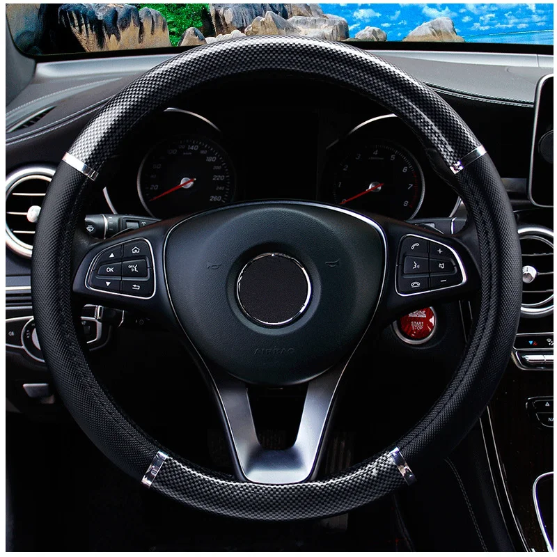 new advanced sense simple peach wood grain car steering wheel cover non-slip four seasons General Motors handle cover