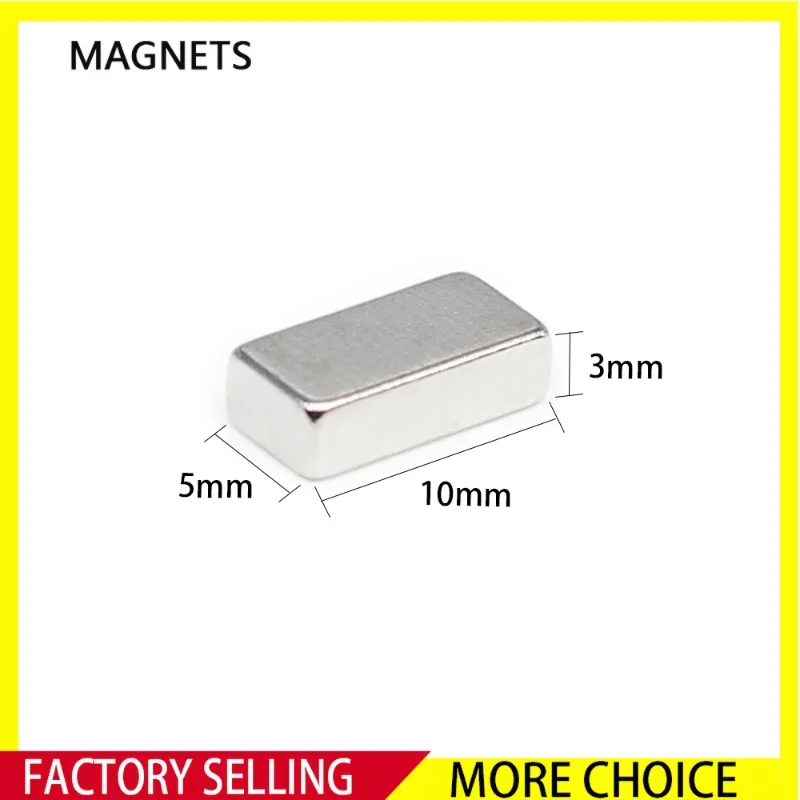 20/50/100/200/300/500PCS 10x5x3 mm Small Block Magnets Strong N35 Quadrate Neodymium Permanent Magnet Sheet 10x5x3mm  10*5*3 mm