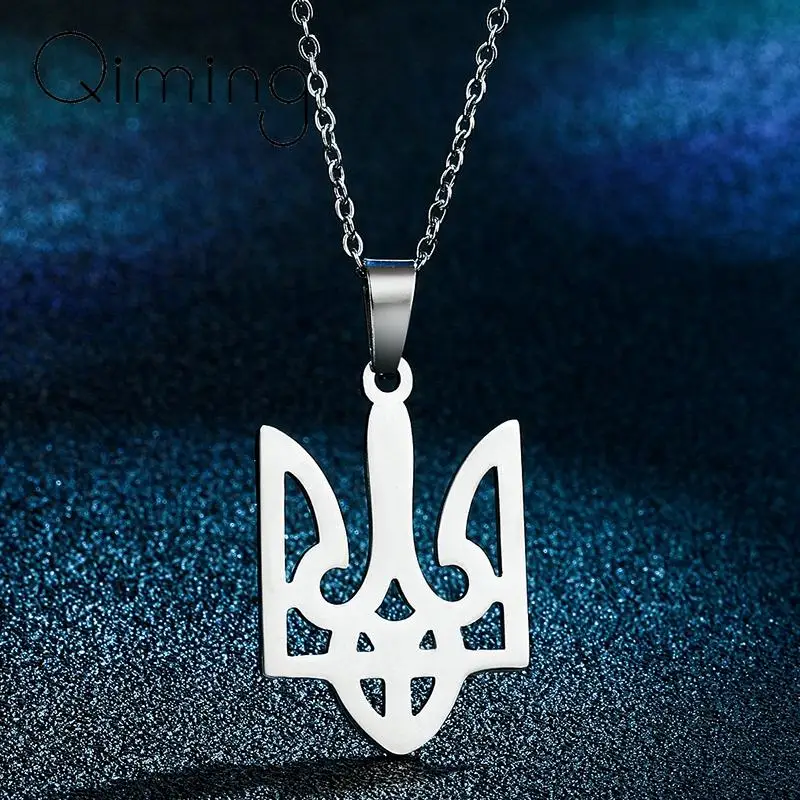 Ukraine tryzub halskette tryzub trident nationale symbole der ukraine edelstahl schmuck frauen männer geschenk – Detail 2