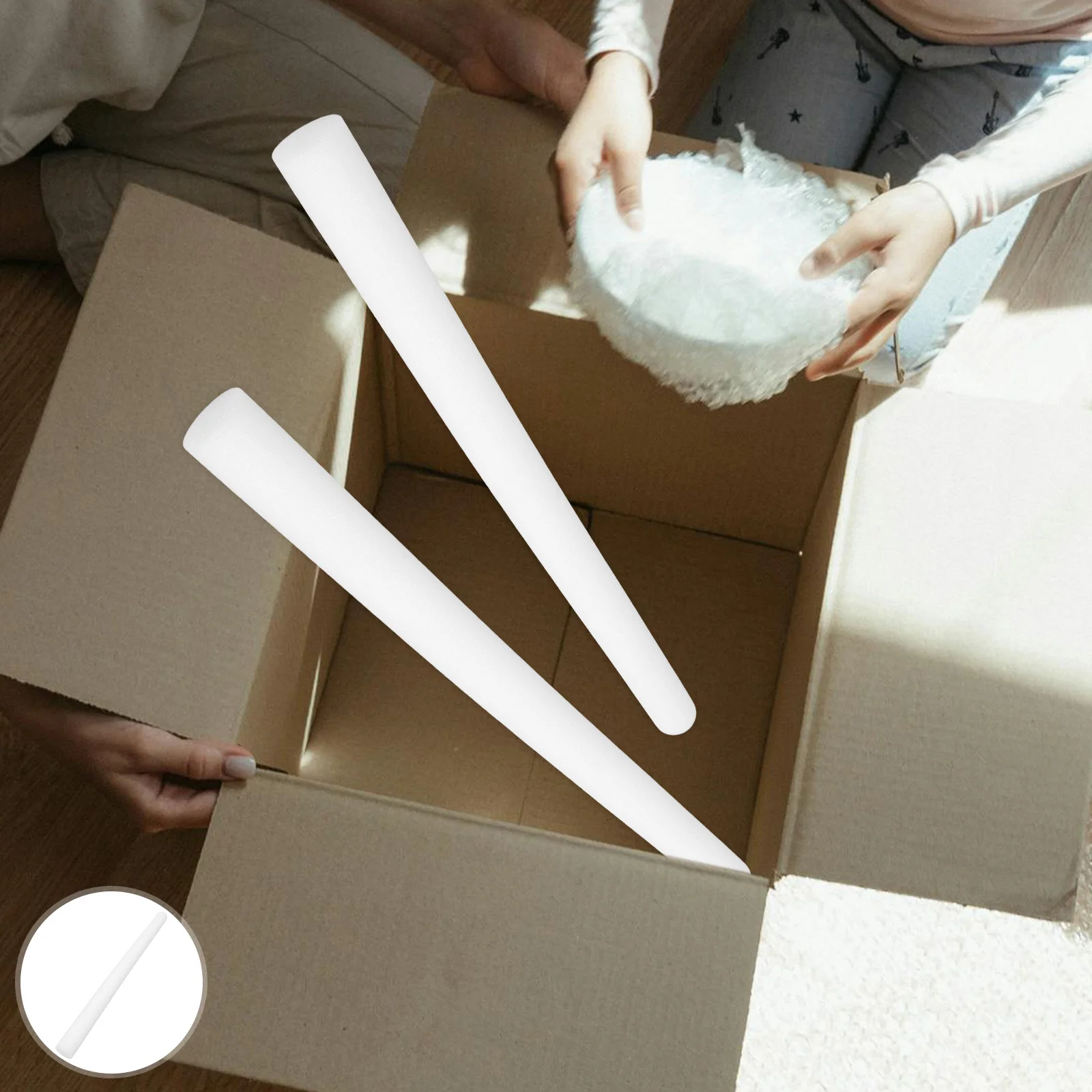 

10Pcs Reinforced Foam Rod Packaging Inserts Protective Cushioning for Paintings Calligraphy Murals Delivery Packing Liners