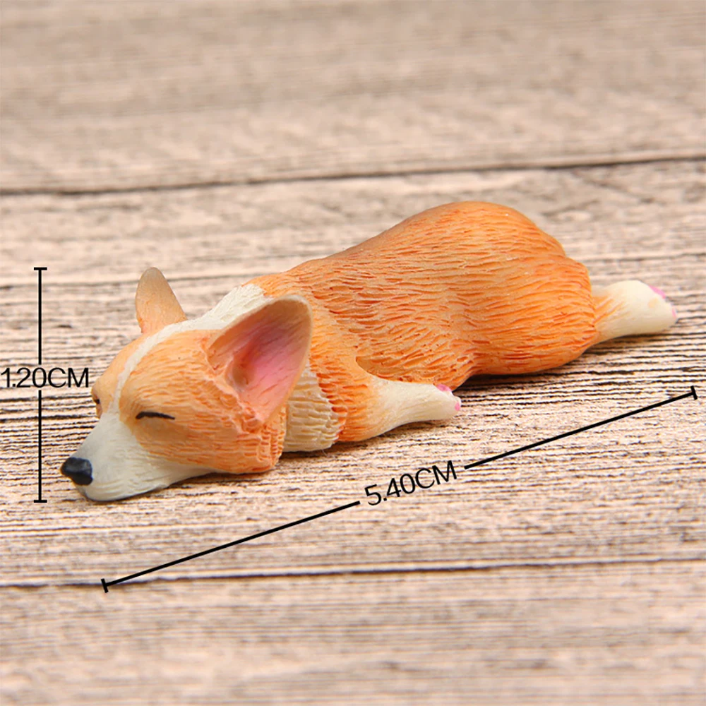 Miniature Figurines Model Welsh Corgi Pembroke Simulation Dogs Resin Figures for Kids Home Decor Accessories for Children Gifts