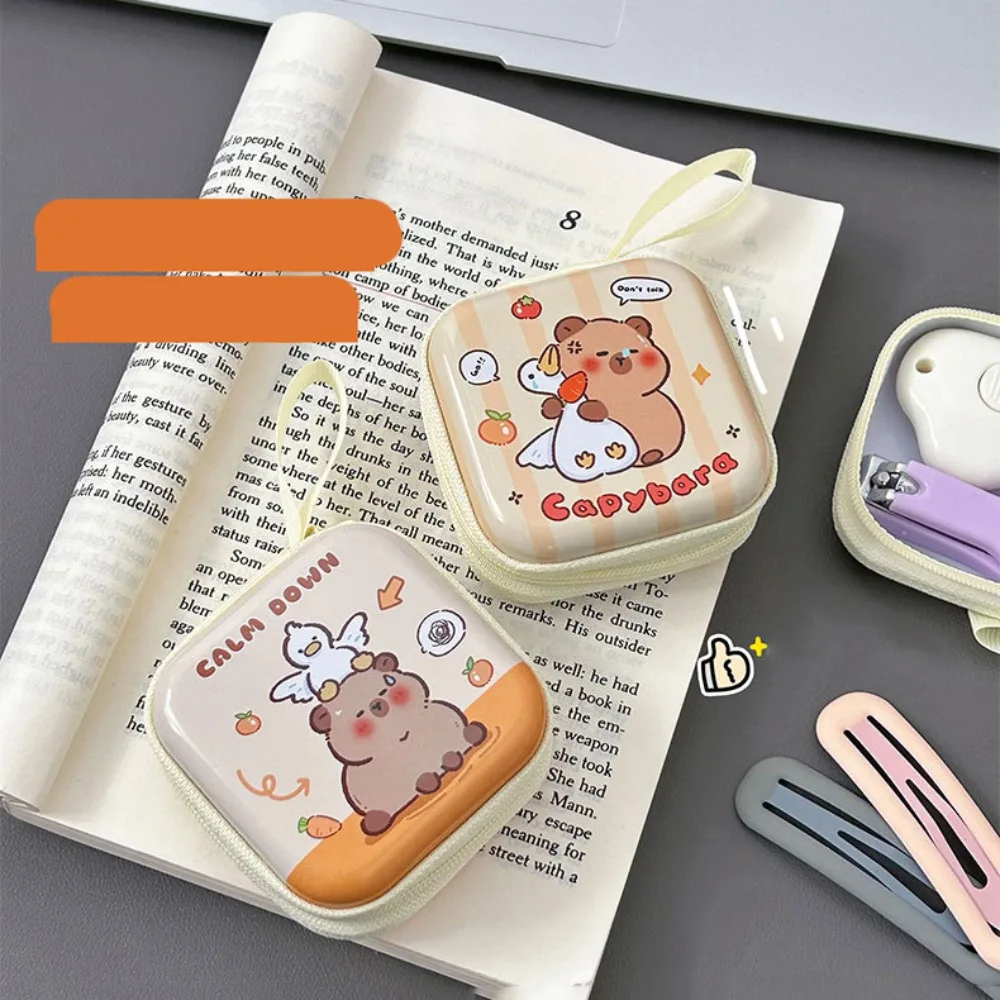 Waterproof Capybara Tinplate Zero Wallet Creative Animal Cartoon Tinplate Coin Purse Mini Portable Capybara Earphone Bag School