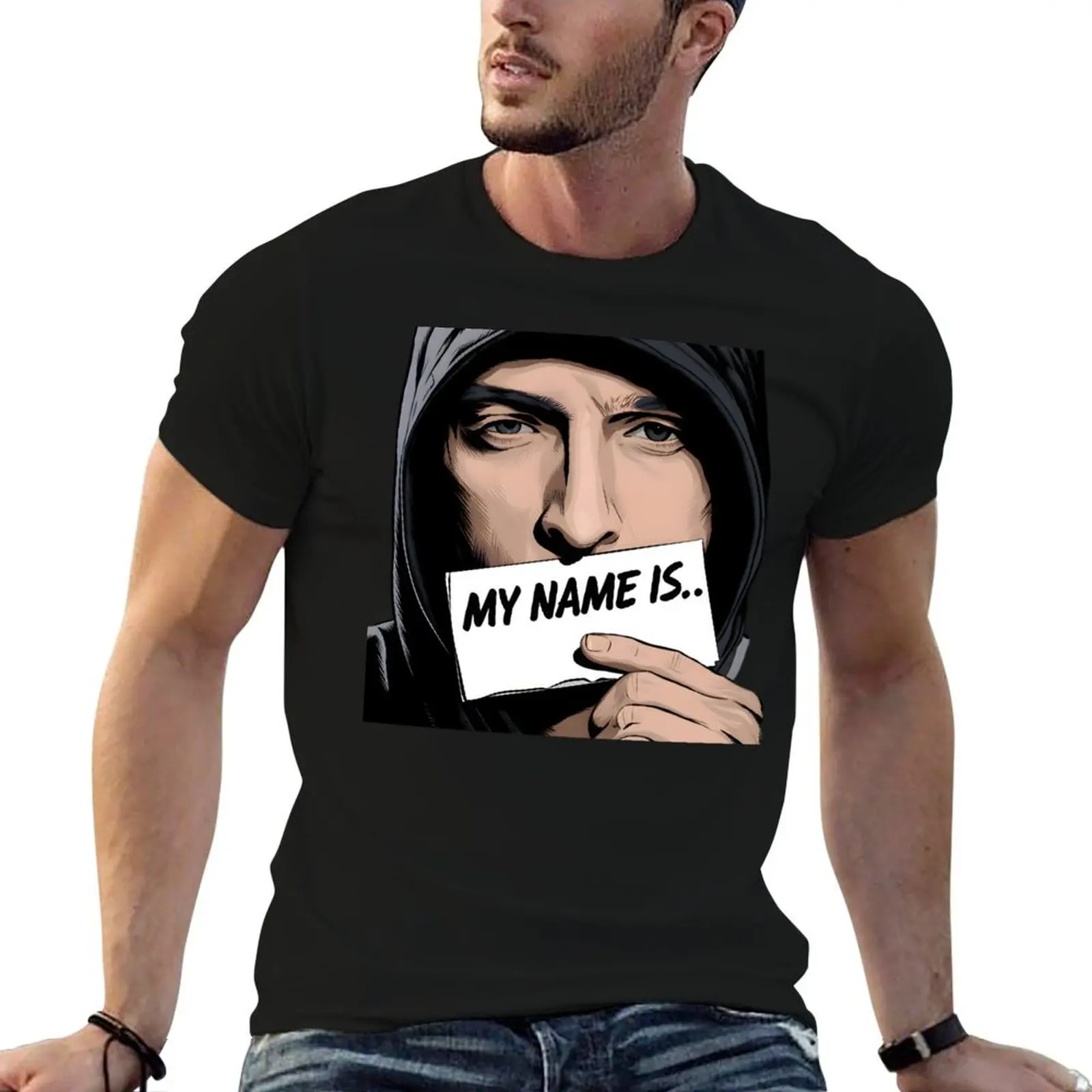 eminem my name is T-Shirt boys animal print graphics mens vintage t shirts