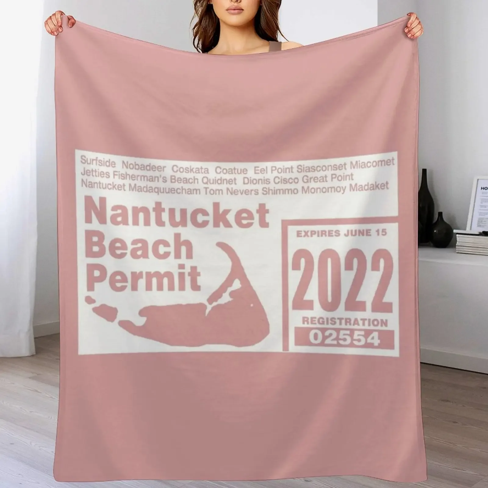 

Nantucket off road permit 2022 Throw Blanket Warm Comfortable Blanket Gift for Parents Friends