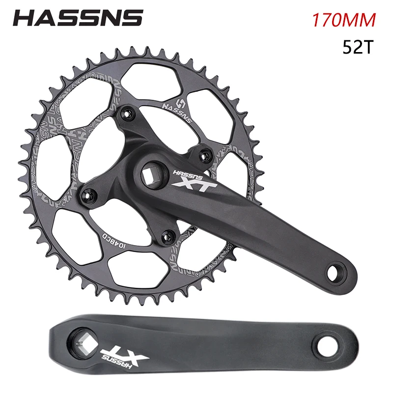 HASSNS XT Crankset Bicycle Cranks Square Crank Mtb 104 Bcd