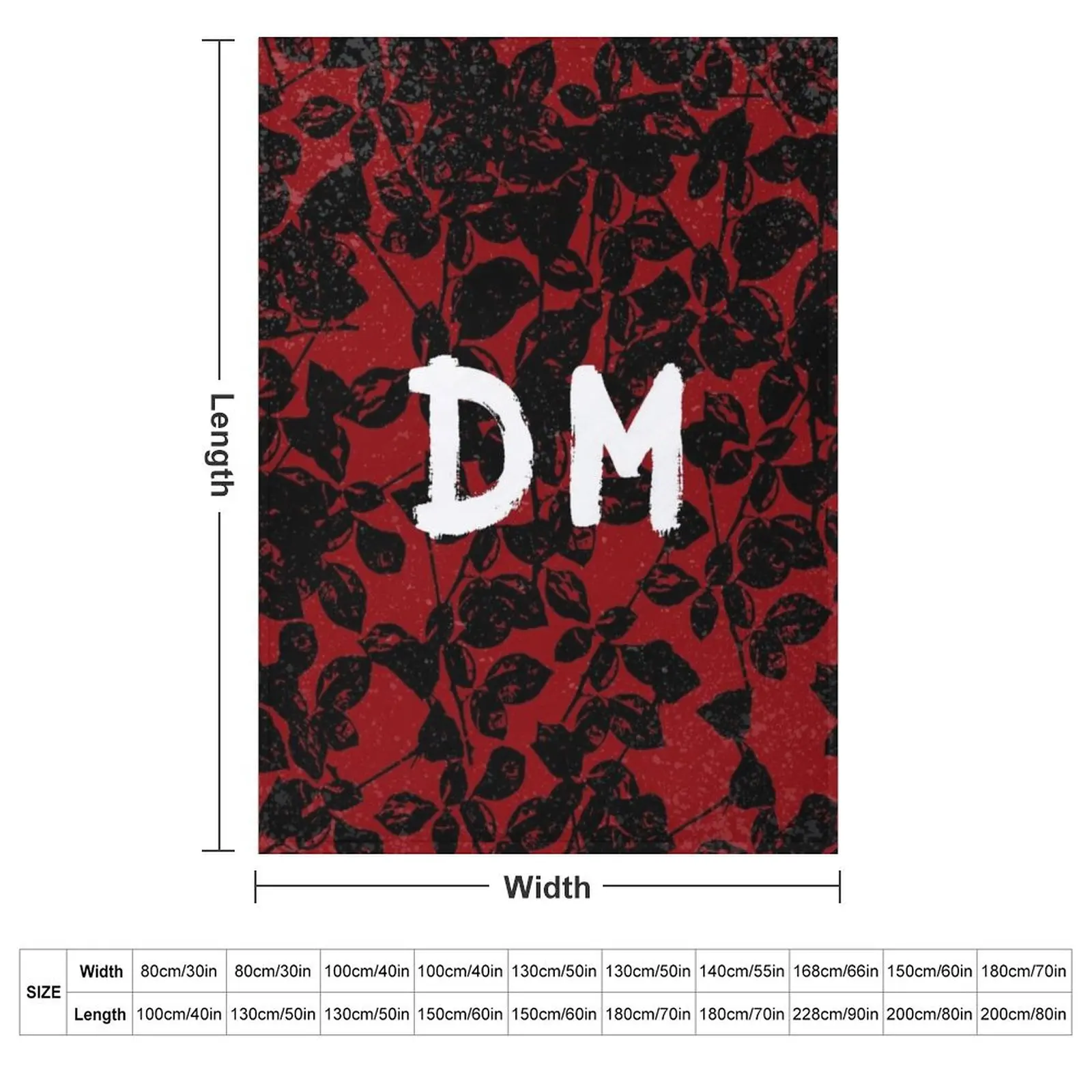 DeMo Violator Texture Black & Red Throw Blanket couch cozy soft plush fuzzy picnic outdoor blanket