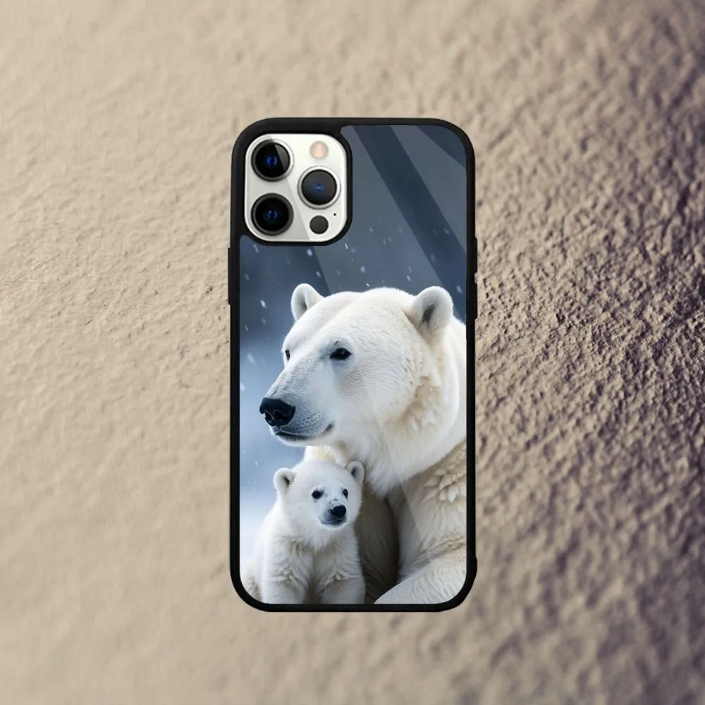 Cute Polar Bear Phone Case For iPhone 16,15,14,13,12,11,Plus,Pro,Max Mini Magsafe Magnetic Wireless Charging