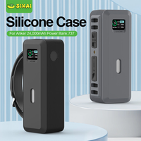 Silicone Case for Anker 737 Power Bank 140W 24000mAh PowerCore Charger TF/SIM card PIN storage Carrying Travel Case Storage Bag
