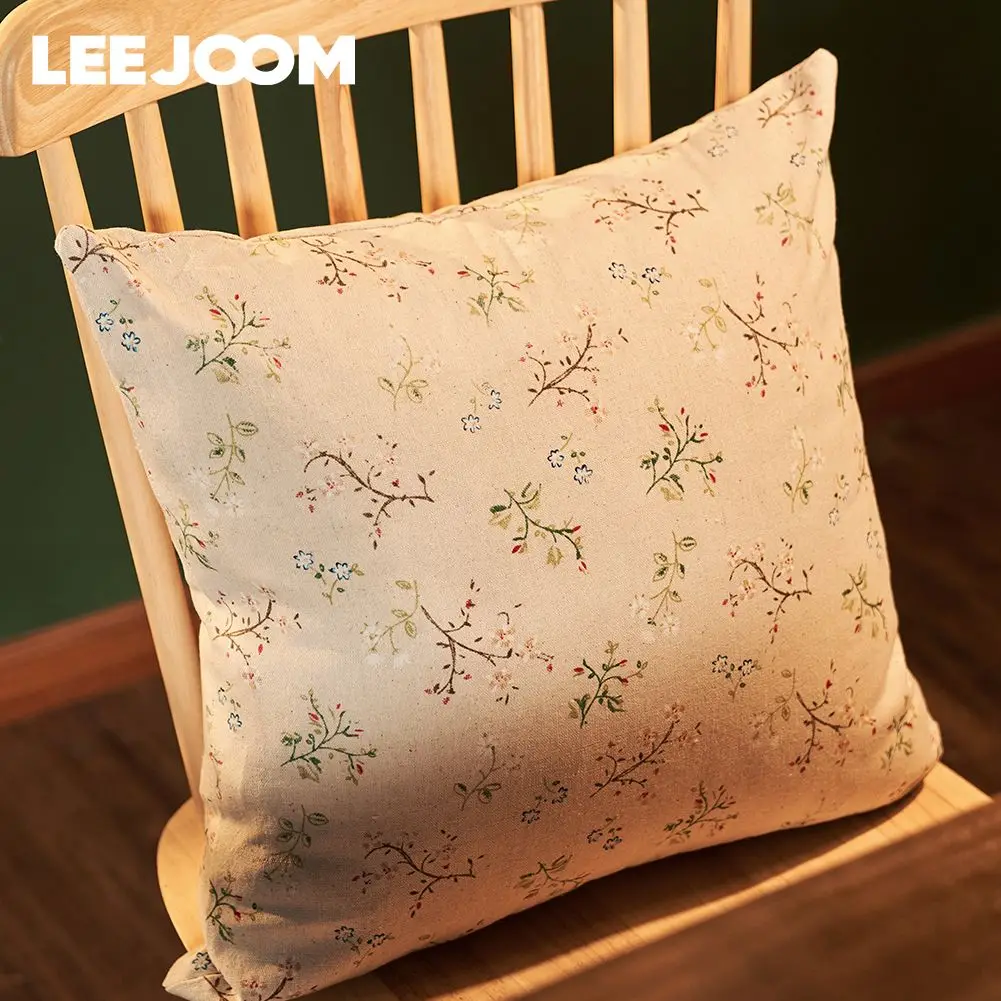 LEEJOOM Kissenbezüge aus Leinen und Baumwolle, bedruckt, Blumenmuster, Kissenbezüge, Sofakissenbezug für Heimdekoration, Bett, Auto, 45 x 45/30 x 50 cm